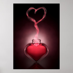 Poster Potion D'Amour Et Parfums Coeurs