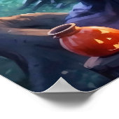 Poster Potion d'Halloween pour sorcière lunaire (Coin)