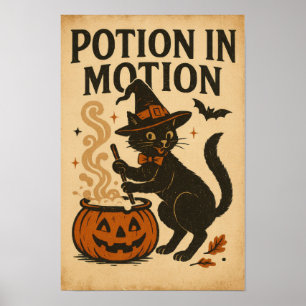 Poster Potions d'Halloween vintage en mouvement