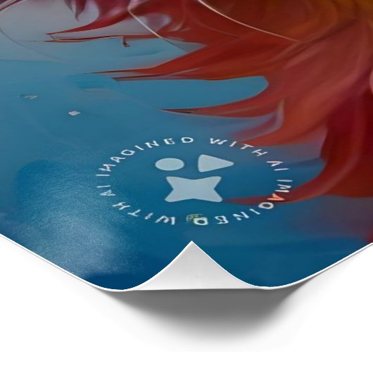 Poster Potrait de chaton couleur arc-en-ciel (Coin)