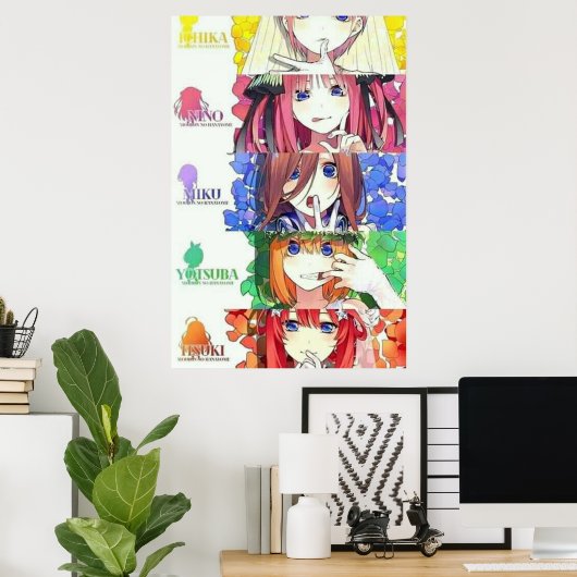 Poster Potrait Quintessence Quintuplets (Bureau à domicile)