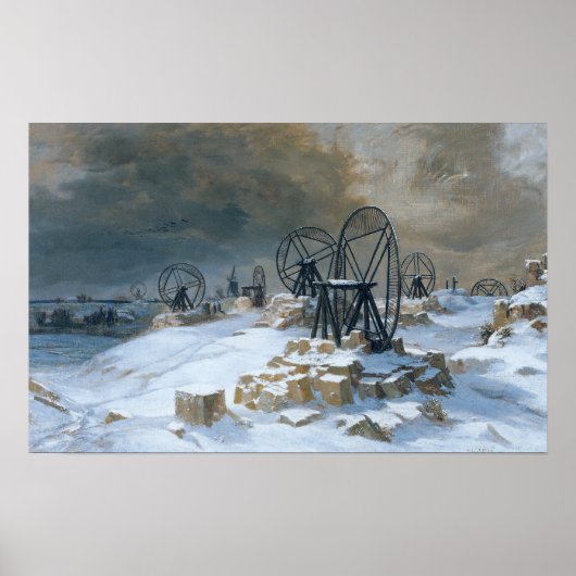 Poster Pots à Gentilly dans la neige, 1879 (Devant)