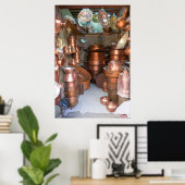 Poster Pots De Cuivre Sur Le Marché (Bureau à domicile)