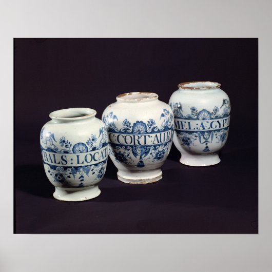 Poster Pots de drogue d'apothecaires, vers 1740 (Devant)