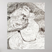 Poster Potter's Hands and Pot (Devant)