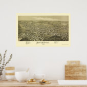 Poster Pottsville, PA Carte panoramique - 1889 (Cuisine)
