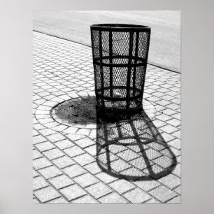 Poster Poubelle noire et blanche