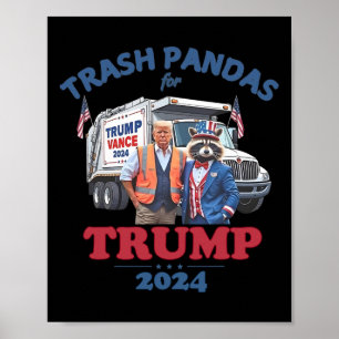 Poster Poubelles de Trump Pandas Ordures Pour Trump 2024 