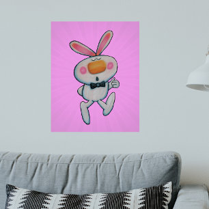 Poster Pouce blanche Pouce vers le haut Orange Nez rose M