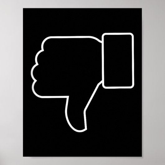 Poster Pouce Vers Le Bas, Drôle, Blagues, Sarcastique (Devant)