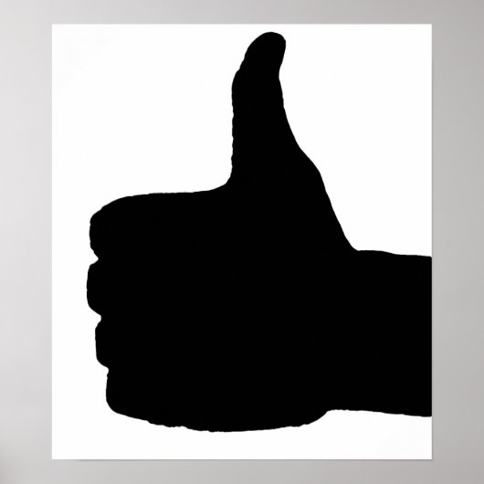 Poster Pouce vers le haut Gesture, retour blanc (Devant)