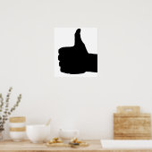 Poster Pouce vers le haut Gesture, retour blanc (Cuisine)