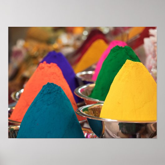 Poster Poudre de peinture colorée Holi (Devant)