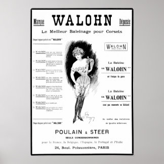 Poster Poulain & Steer corset ad