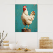Poster Poule Blanche Fière (Cuisine)