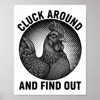 Poster Poule, cocotte autour de l'attitude de coq