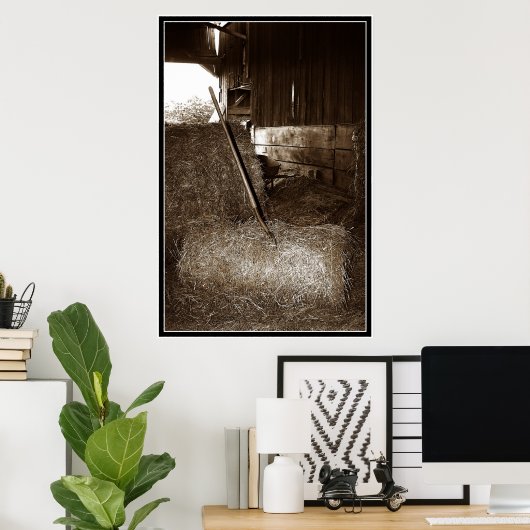 Poster Poule et fourche (Bureau à domicile)