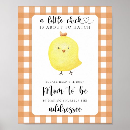 Poster Poule jaune - Aider la future maman occupée (Devant)