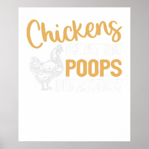 Poster Poule Le Compagnon Qui Fait Caca Au Petit Déjeuner