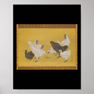 Poster Poule Soie Silkie Design Artistique