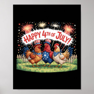 Poster Poulet 4 juillet Ferme Jour de l'Indépendance État