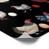 Poster Poulet Amusant Avec Oeufs Pâques Jour Poulet Cl te (Coin)