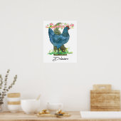 Poster Poulet Blue Hen forme de l'État du Delaware (Cuisine)