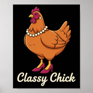 Poster Poulet Cly Chick, je suis cette poule en perles