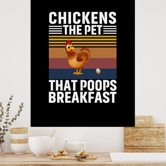 Poster Poulet D'Art Poulet L'Animal De Compagnie (Cuisine)