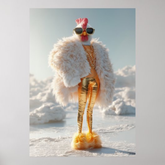 Poster Poulet de Glam sur glace (Devant)