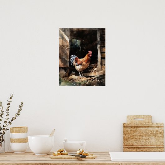 Poster Poulet de la ferme Animal Art Imprimer l'affiche (Cuisine)