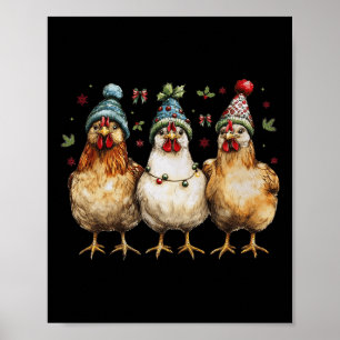 Poster Poulet de la ferme Noël Coquette Poulet de la ferm