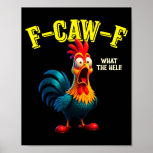Poster Poulet drôle F-caw-f Quel humour de hélicoptère Co