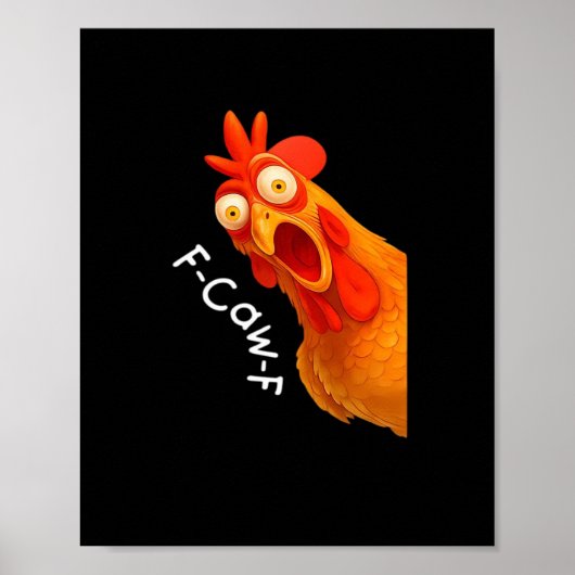 Poster Poulet essentiel classique rétro F-Caw-F (Devant)