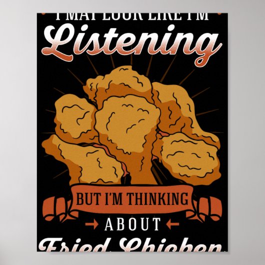 Poster Poulet frit mariné enrobé snack croquant (Devant)