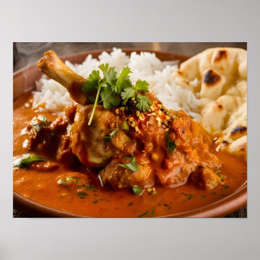 Poster Poulet indien Tikka Masala Curry Repas (Devant)