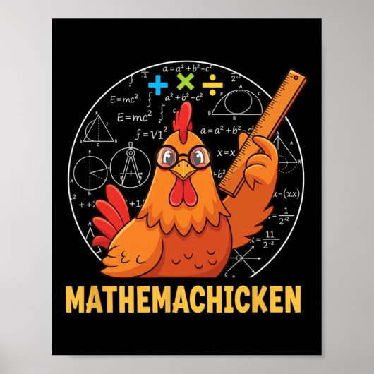 Poster Poulet, Mathpoulet Math Poule (Devant)