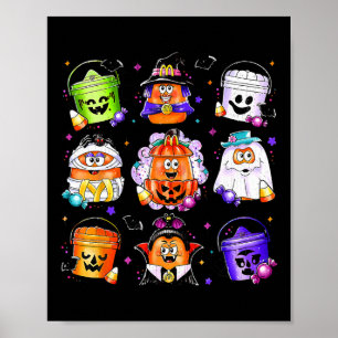 Poster Poulet Nuggets Citrouille Halloween 90's Vintage 1