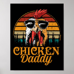 Poster Poulet papa Poulet Vintage Producteur de volaille