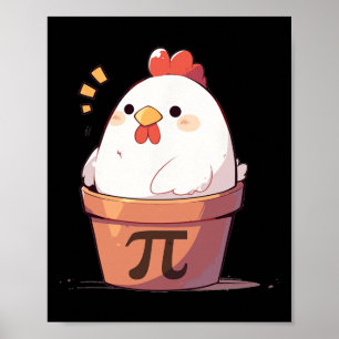 Poster Poulet Pot Pi Jour Hommes Femmes Enfants Math Ense