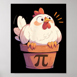 Poster Poulet Pot Pi Jour Hommes Femmes Enfants Math Ense