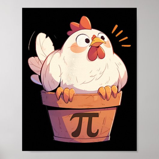 Poster Poulet Pot Pi Jour Hommes Femmes Enfants Math Ense (Devant)