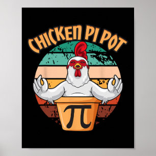 Poster Poulet Pot Pi Vêtements Pi Jour Vintage Rétro Math