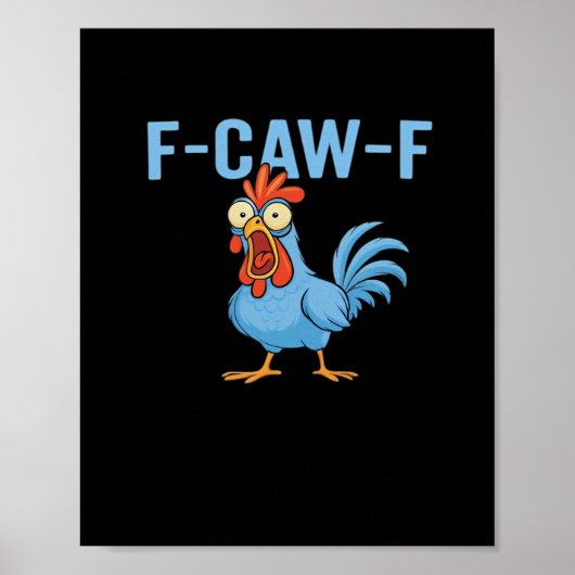 Poster Poulet qui jure F-Caw-F de style rétro classique (Devant)