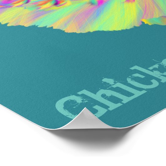 Poster Poulet Rap Viande Drôle Gratuit Végétal Musique An (Coin)