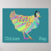 Poster Poulet Rap Viande Drôle Gratuit Végétal Musique An (Devant)