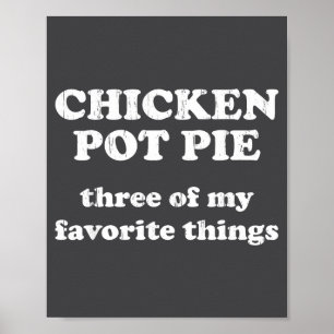 Poster Poulet T E Trois de mes choses préférées Funny Chr