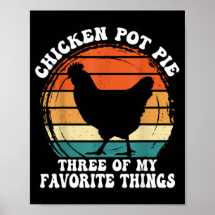Poster Poulet Vintag T E Trois De Mes Choses Préférées