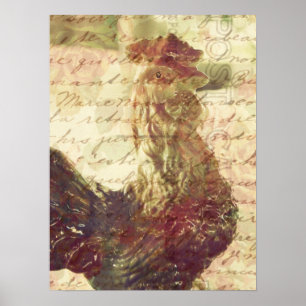 Poster Poulet vintage
