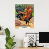 Poster Poulet vintage de Leghorn (Bureau à domicile)